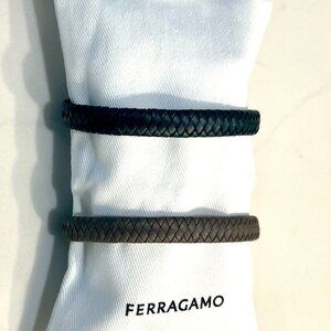 New - Not worn 2 Ferragamo Gancio  Bracelets with tags 1 brown 1 black